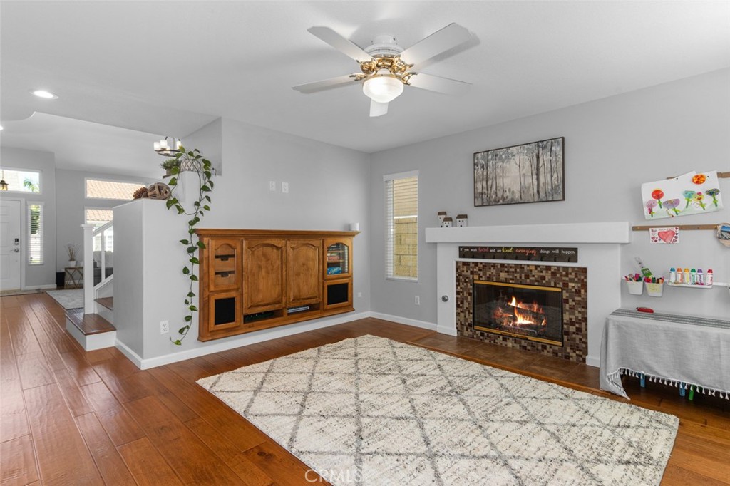 Family Room with Gas Log Fireplace and Built-in Entertainment Storage - 9 Sequoia, Aliso Viejo CA 92656 - photo 7