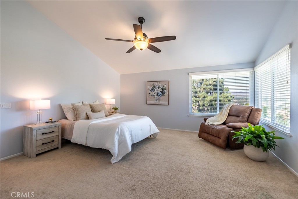 Primary Bedroom with Fireplace and Views! - 5217 E Rolling Hills Drive, Anaheim Hills CA 92807 - photo 34