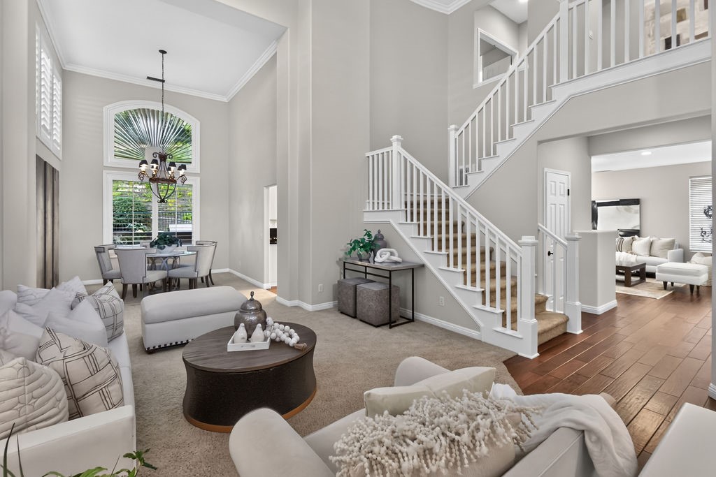 Gorgeous entry with rich wood floors - 8784 E Banner Ridge Drive, Anaheim Hills CA 92808 - photo 1