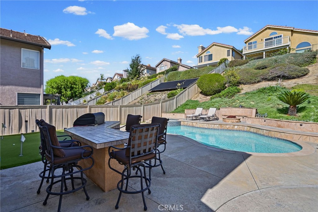 Built in BBQ with seating that sits next to the pool - 1028 S Brianna Way, Anaheim CA 92808 - photo 5