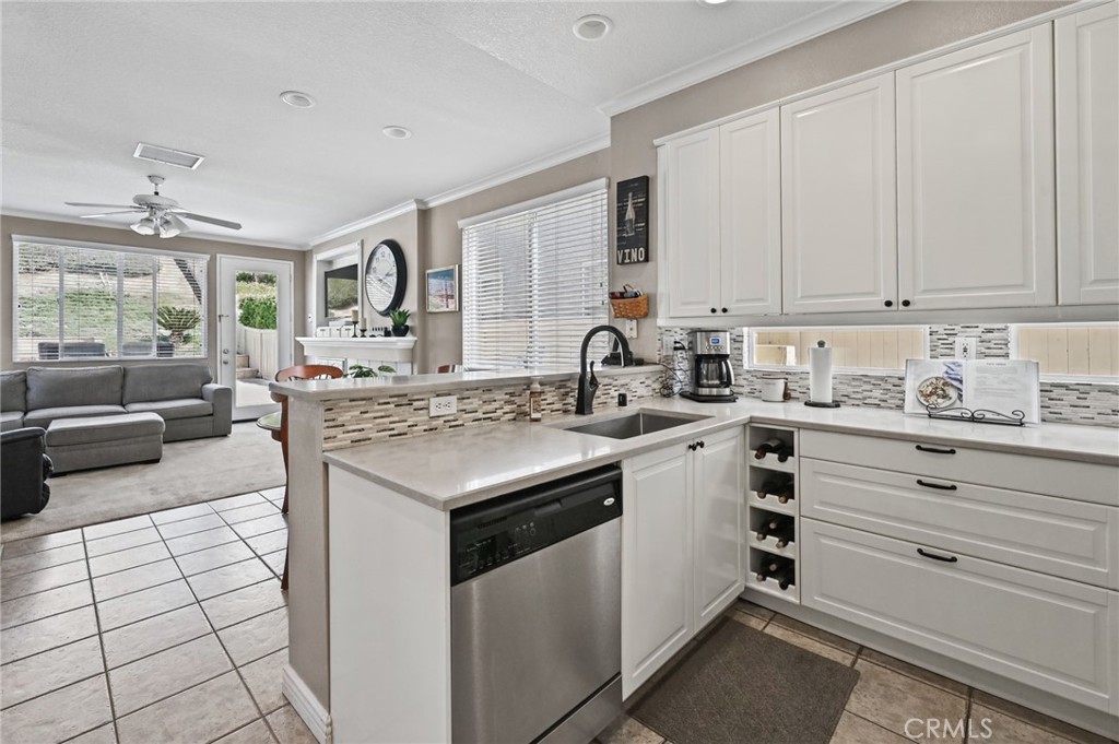 View of the Family Room from the remodeled kitchen - 1028 S Brianna Way, Anaheim CA 92808 - photo 16
