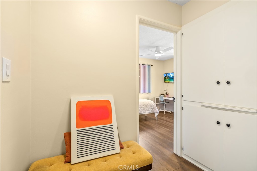 Hallway with linen closet and room for furniture - 2211 E Romneya Drive, Anaheim CA 92806 - photo 34