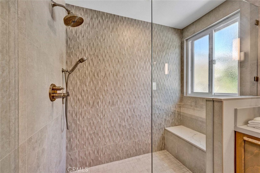 Walk in shower in primary bath - 394 S Smokeridge, Anaheim Hills CA 92807 - photo 33