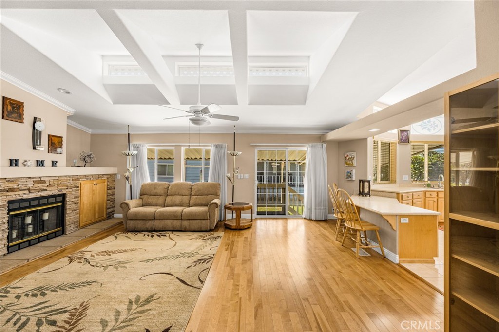 Spacious Living Room opens into Kitchen, Sliding Door leads to Covered Parking. - 70 Cherry, Anaheim CA 92801 - photo 16
