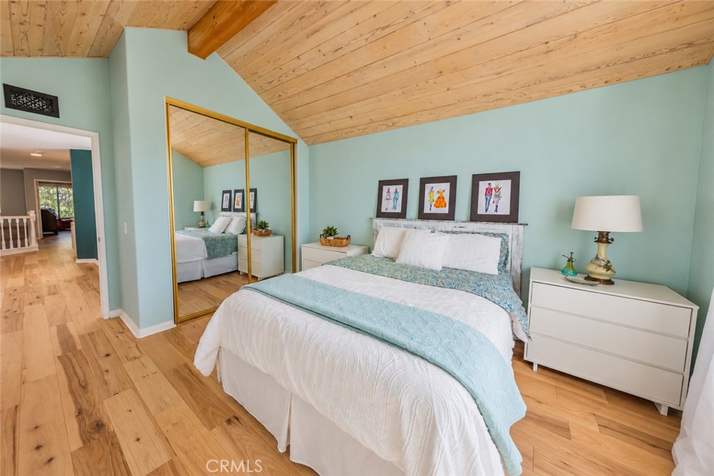Lovely secondary bedroom with custom wood ceiling - 740 S Crown Pointe, Anaheim CA 92807 - photo 18