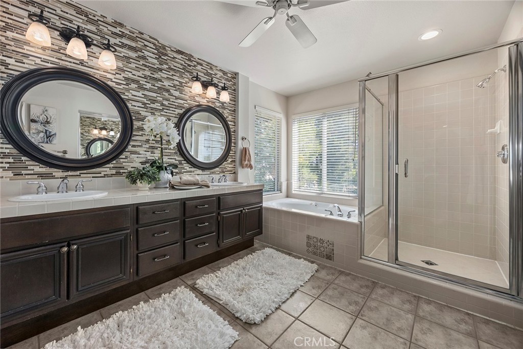 Great Vanities with plenty of cabinets and counter space. - 8751 E Running Springs Drive, Anaheim Hills CA 92808 - photo 25