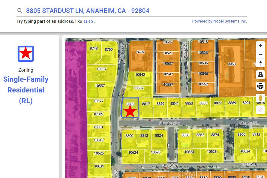 Zoning map - 8805 Stardust Lane, Anaheim CA 92804 - photo 47
