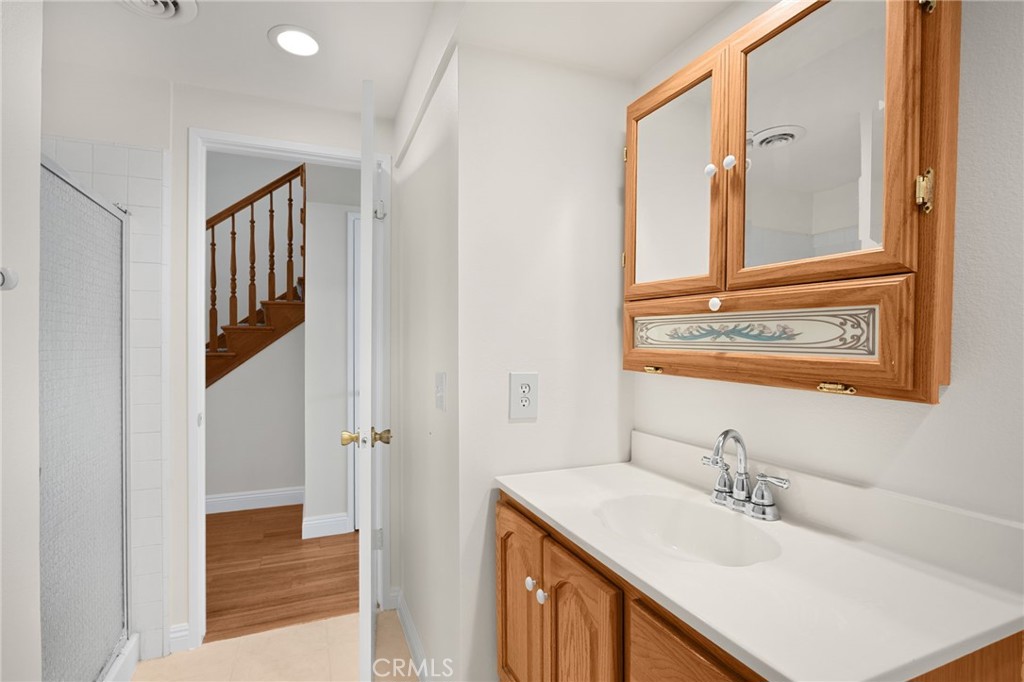 Downstairs full bathroom with walk-in shower. Bathroom 1 - 1811 Ravencrest, Brea CA 92821 - photo 19