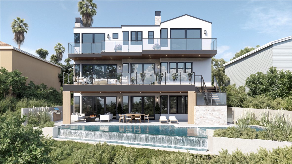 Rendering of the backyard - 306 Morning Canyon, Corona Del Mar CA 92625 - photo 3