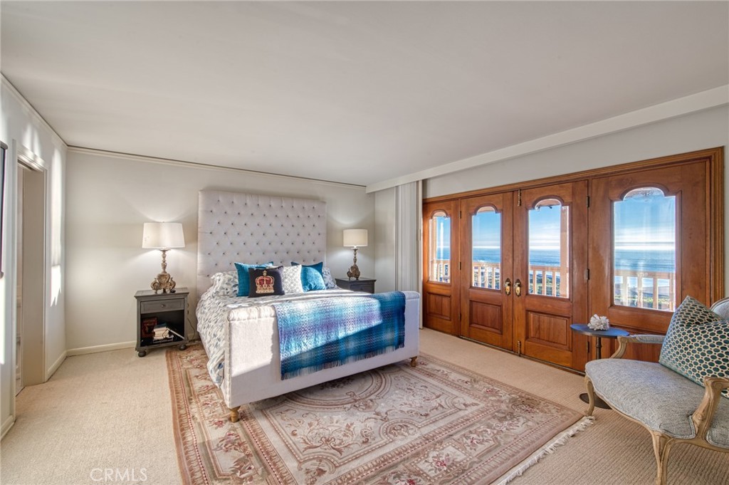 Primary Ocean View bedroom w balcony - 3628 Ocean Boulevard, Corona Del Mar CA 92625 - photo 8