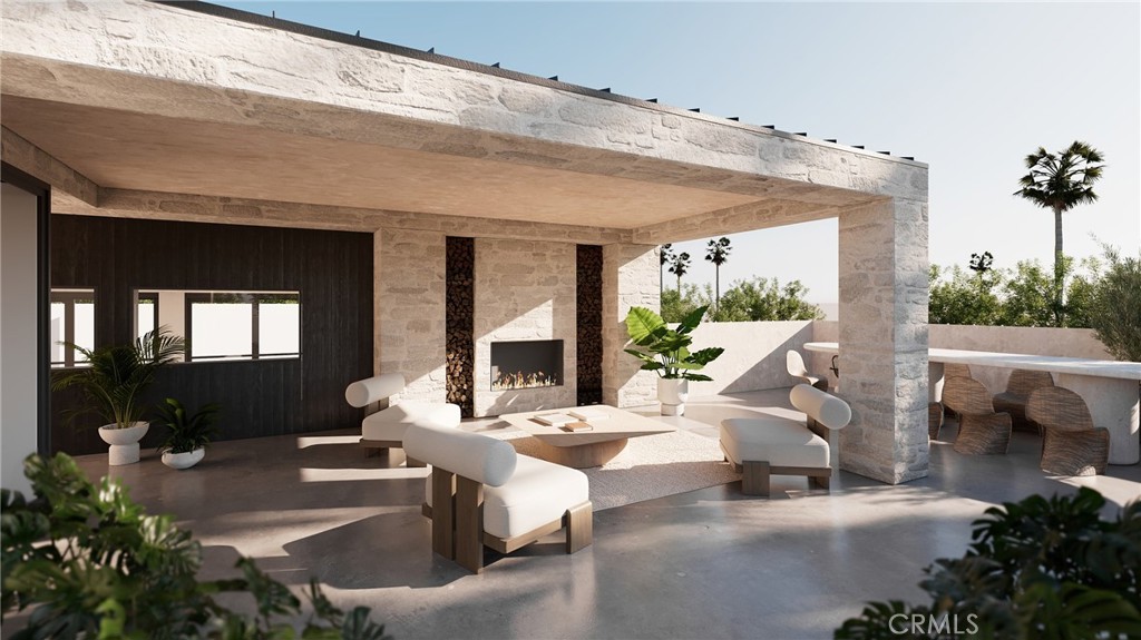 Artist's rendering. Rooftop lounge with stone fireplace - 407 Heliotrope Avenue A, Corona Del Mar CA 92625 - photo 2