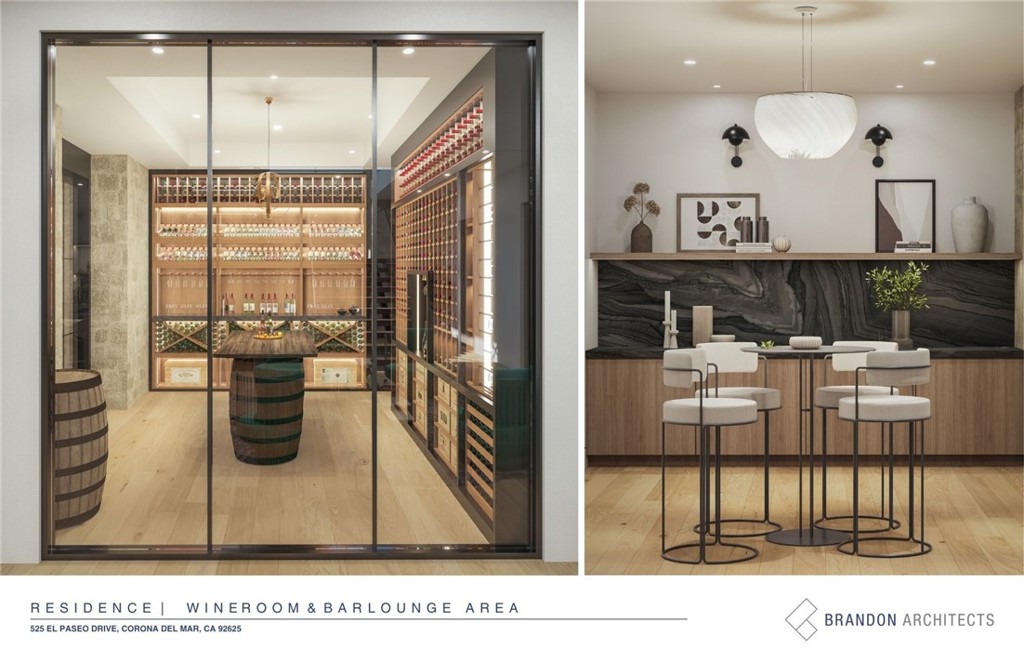 Rendering - Wine Room & Bar Lounge - 525 El Paseo Drive, Corona Del Mar CA 92625 - photo 26