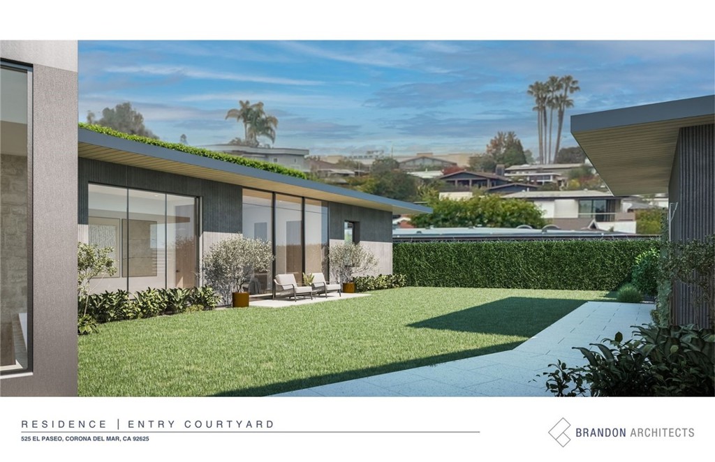 Rendering - Entry Courtyard - 525 El Paseo Drive, Corona Del Mar CA 92625 - photo 14