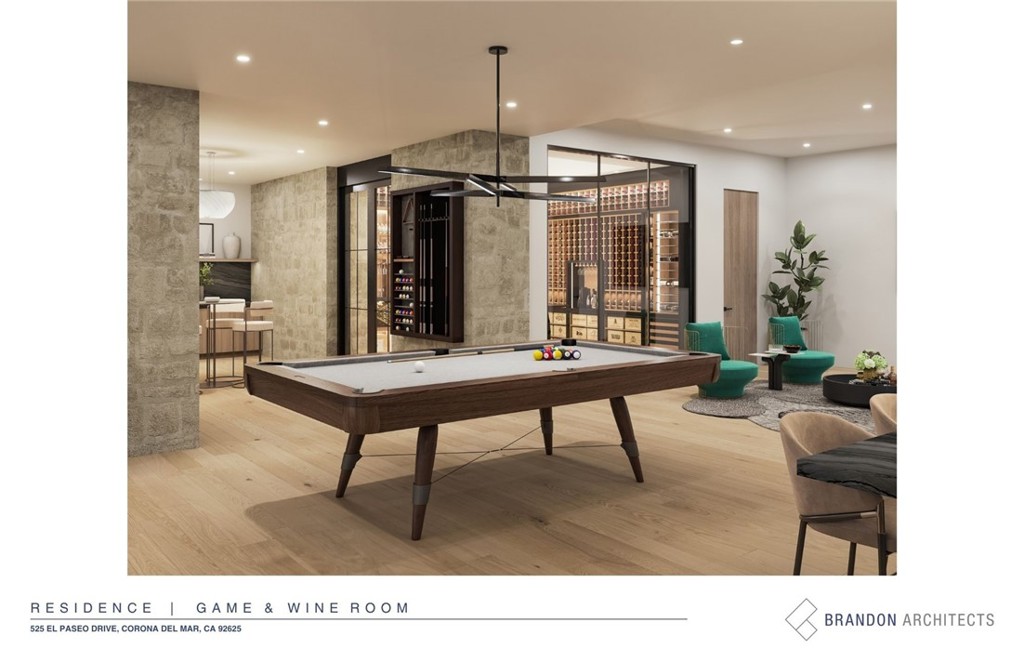 Rendering - Table Games Area & Wine Room - 525 El Paseo Drive, Corona Del Mar CA 92625 - photo 20