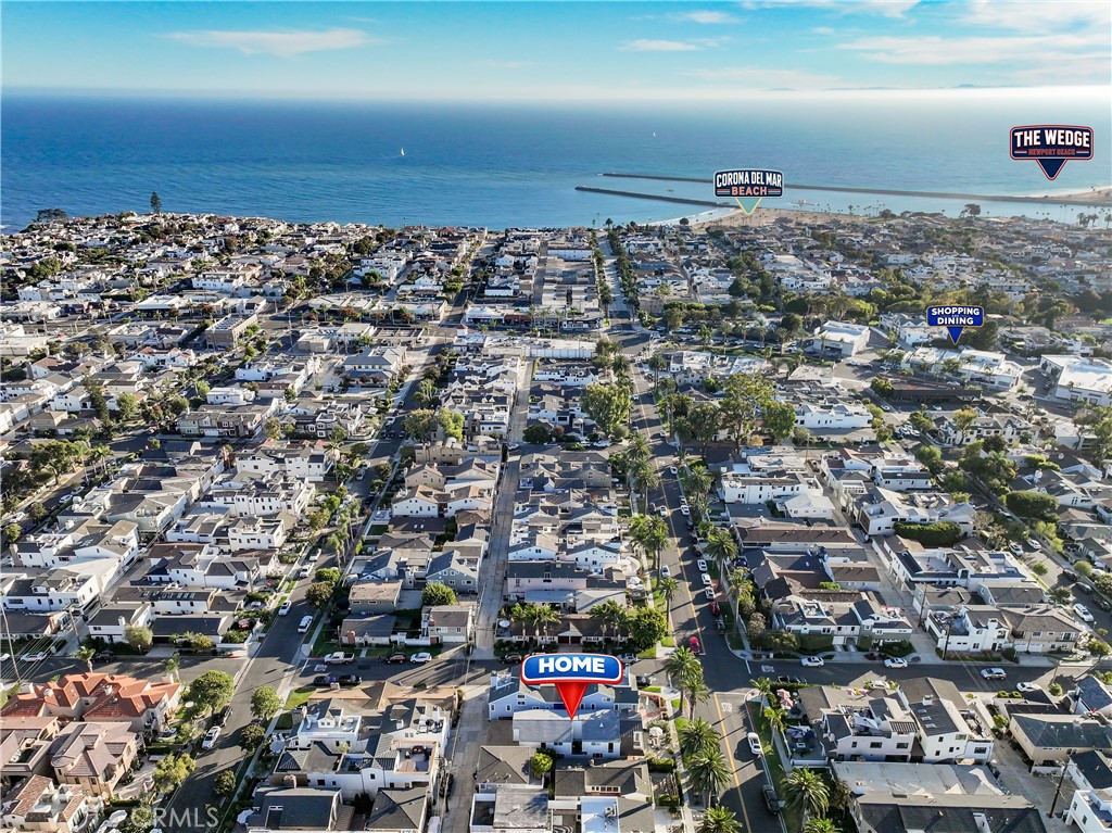 Here is the overhead view of where the duplex is located in relationship to the beaches (4 blocks away) and 2 blocks to - 602 602.5 Marguerite 2, Corona Del Mar CA 92625 - photo 24
