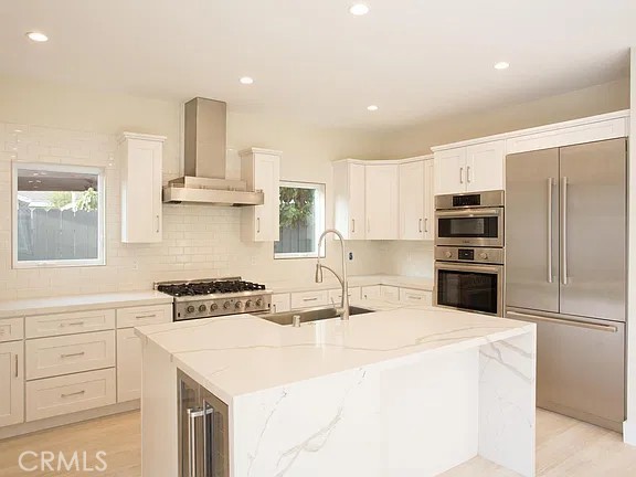 wine fridge built in kitchen island - 241 E 19th Street, Costa Mesa CA 92627 - photo 10