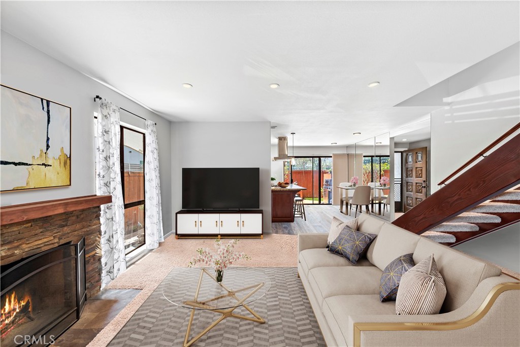 Living Room - Virtually Staged - 628 Whitney Way 135, Costa Mesa CA 92626 - photo 1