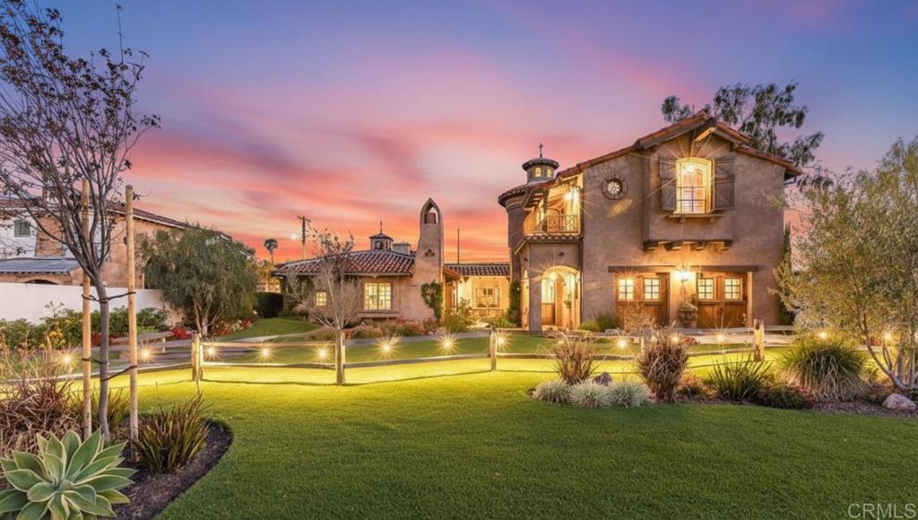 Front view of park like front yard and exterior at twilight - 24642 Santa Clara Avenue, Dana Point CA 92629 - photo 1