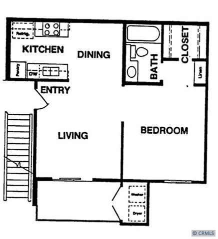 Floor plan - full-size laundry on patio - 25611 QUAIL Run 124, Dana Point CA 92629 - photo 1