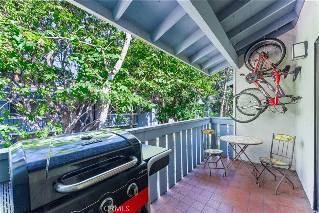 Patio overlooking the lush landscaping. These bikes can be used by the tenant. - 25611 Quail Run 32, Dana Point CA 92629 - photo 20
