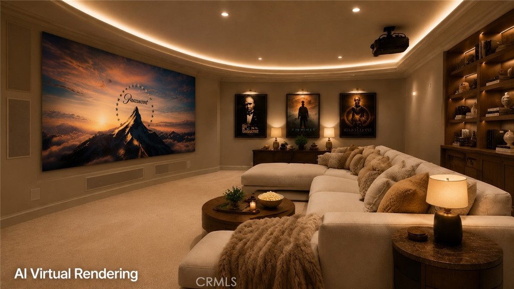 Media Room in lower level Virtually rendered. - 26 RITZ COVE, Dana Point CA 92629 - photo 58
