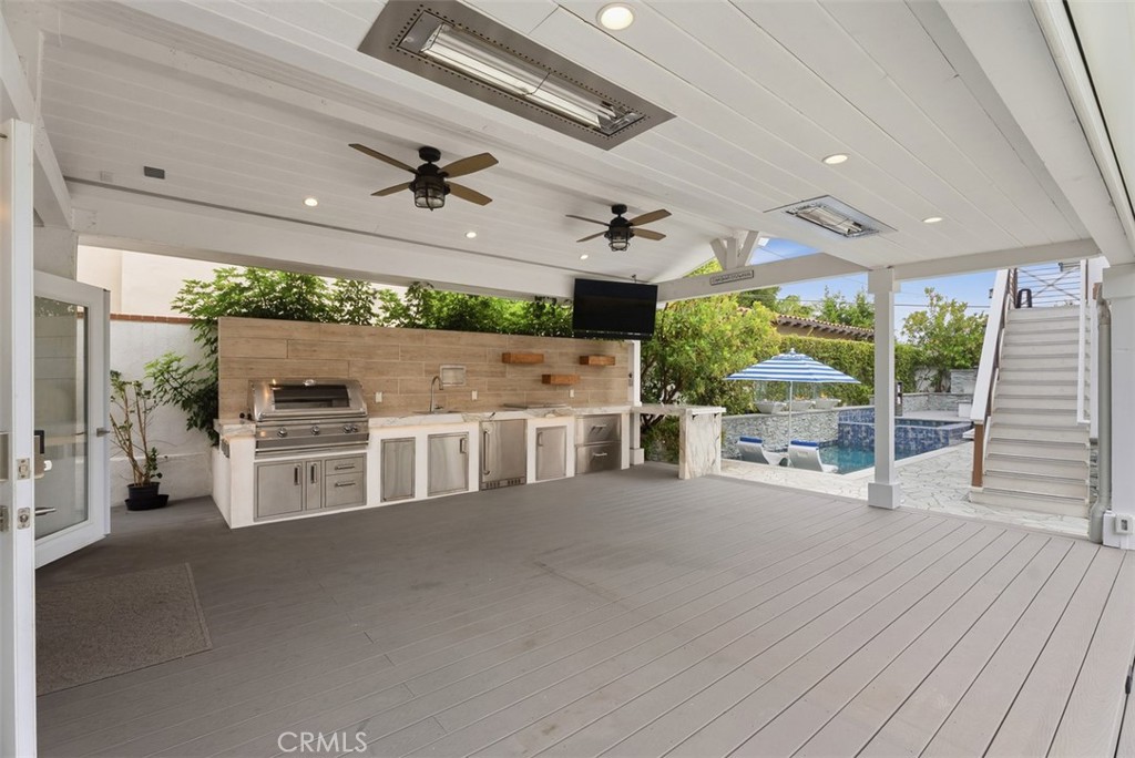 Outdoor patio/living at it's finest. Generous space with lighting, heating, fans, sink, large ice bin, refrigerator, dra - 26882 Calle Real, Dana Point CA 92624 - photo 14