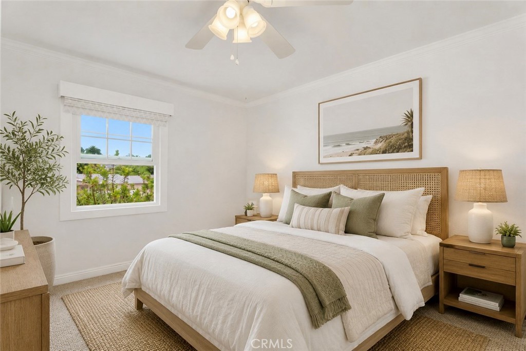 Upstairs bedroom east of the landing. AI Staged - 26882 Calle Real, Dana Point CA 92624 - photo 24