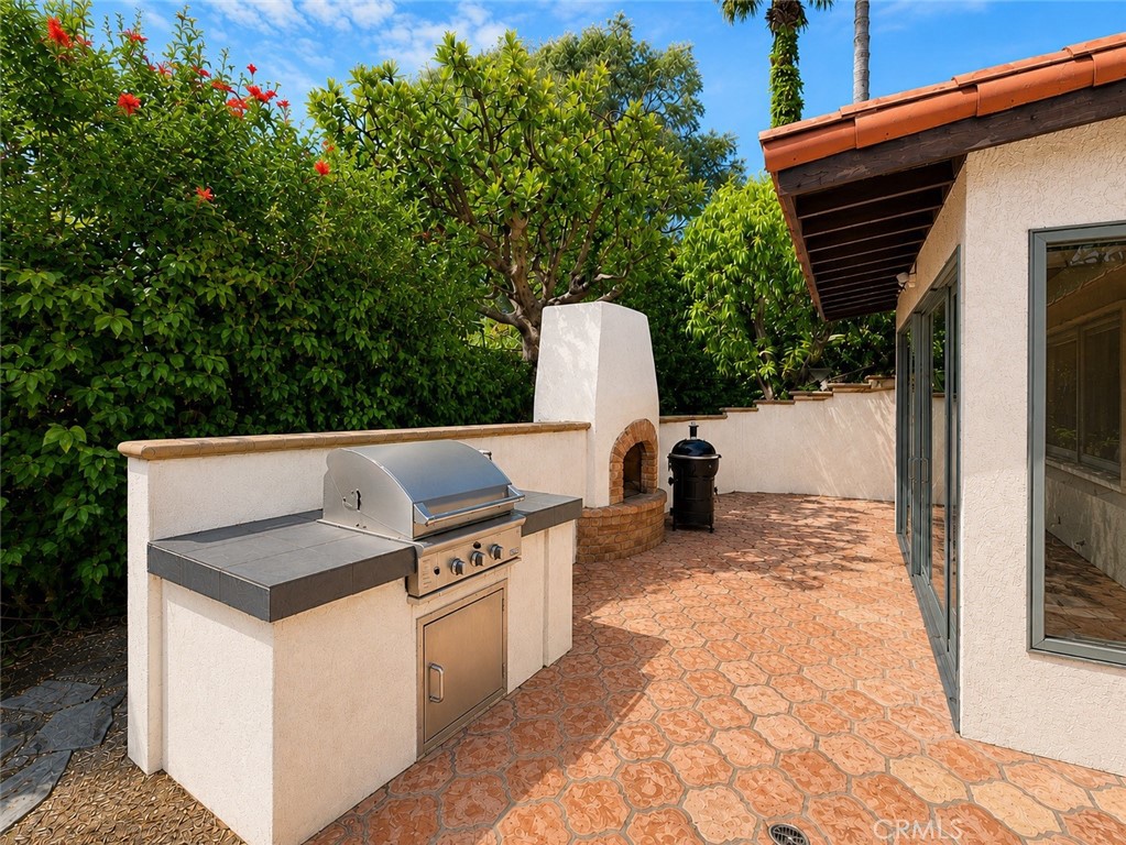 Dedicated barbecue area with outdoor fireplace and pellet smoker - 32355 Via Antibes, Dana Point CA 92629 - photo 28