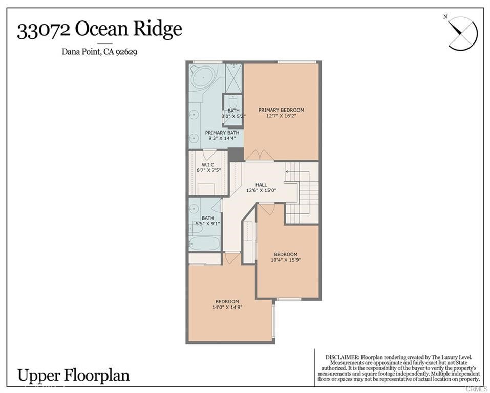 Upper Level Floorplan - 33292 Ocean Ridge, Dana Point CA 92629 - photo 11