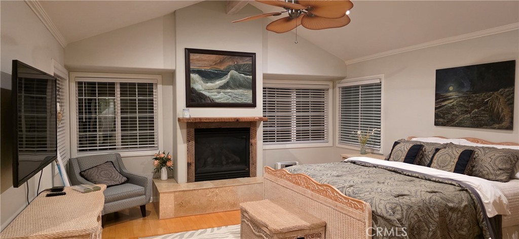 Huge king primary suite with fireplace and large smart TV - 34271 Via Lopez, Dana Point CA 92624 - photo 15