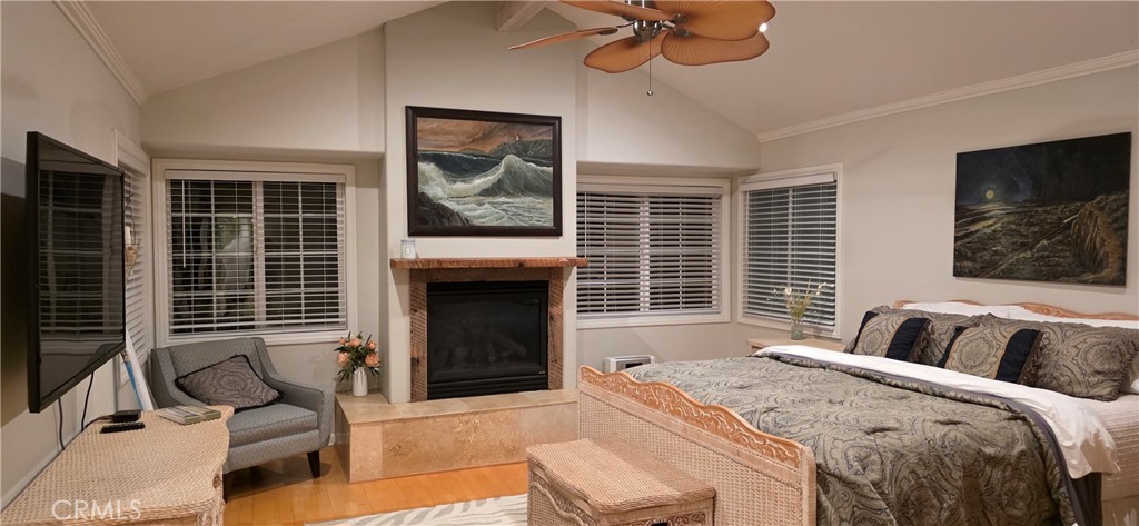 Huge king primary suite with fireplace and large smart TV - 34271 Via Lopez, Dana Point CA 92624 - photo 16
