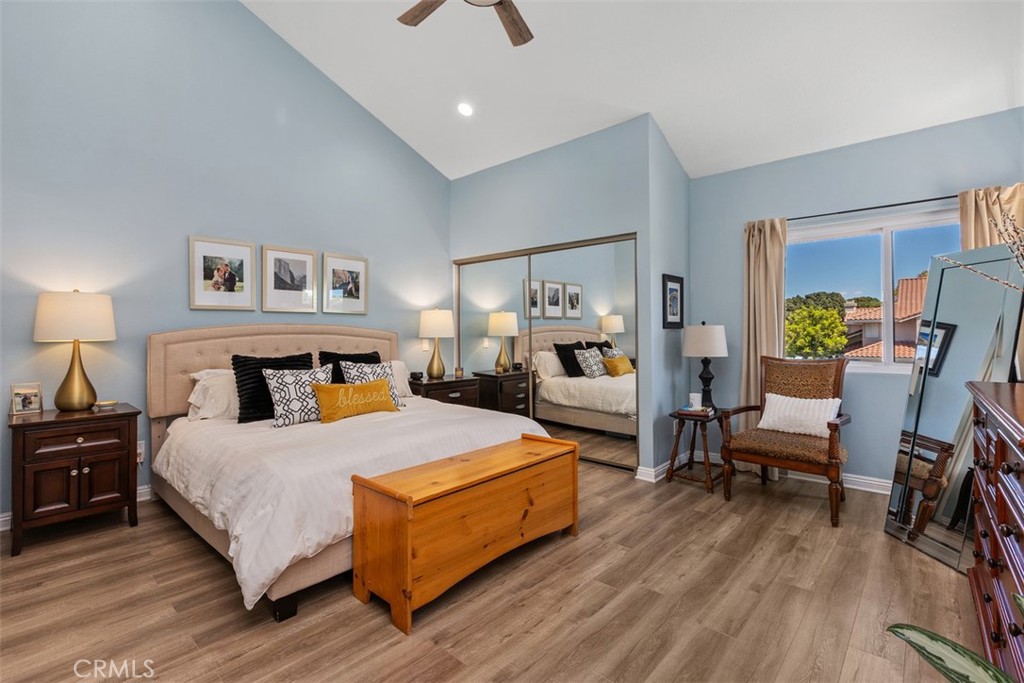 Spacious primary bedroom with high ceilings - 18261 Sanmian Court, Fountain Valley CA 92708 - photo 25