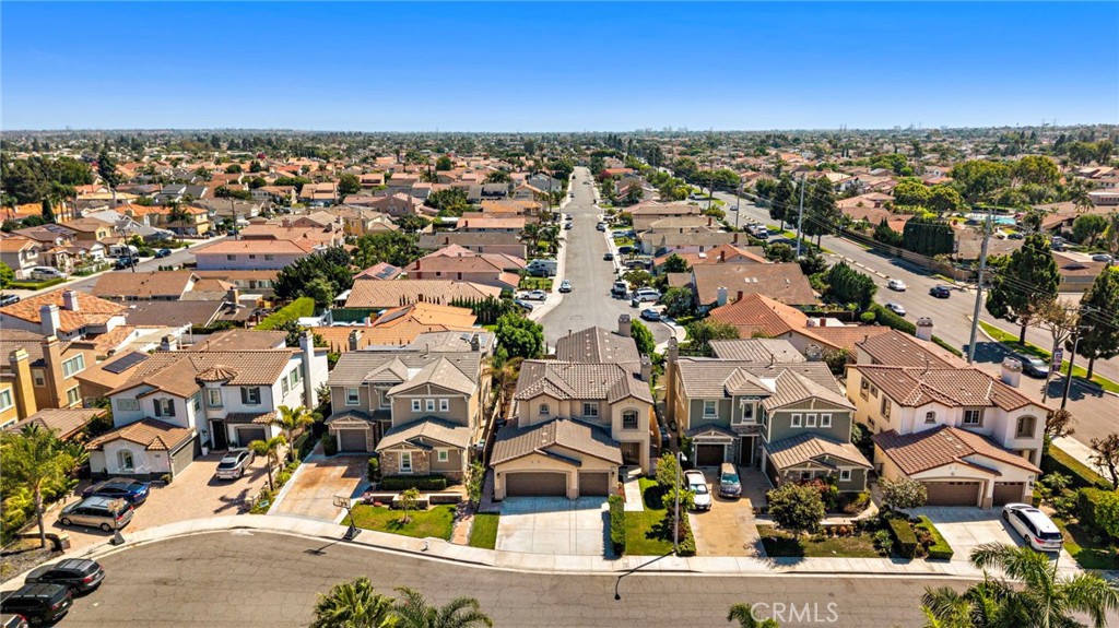 Sky view of the house back south - 9042 Lemongrass Court, Fountain Valley CA 92708 - photo 48