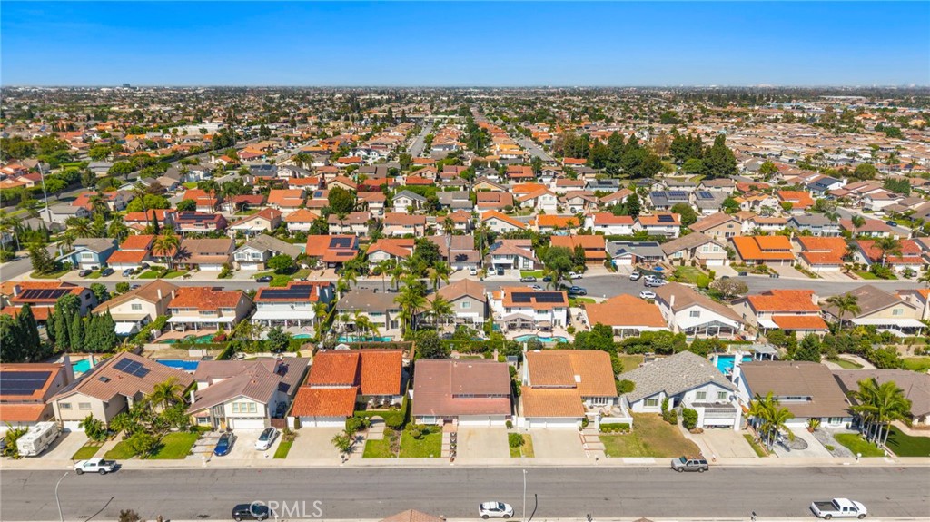 Neighborhood aerial with surrounding homes - 9115 McBride River Avenue, Fountain Valley CA 92708 - photo 62