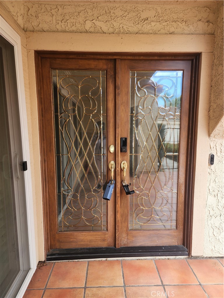Stainglass Double doors - 607 Murfield Court, Fullerton CA 92835 - photo 1