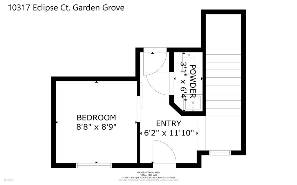 First floor layout - 10317 Eclipse Court, Garden Grove CA 92840 - photo 36