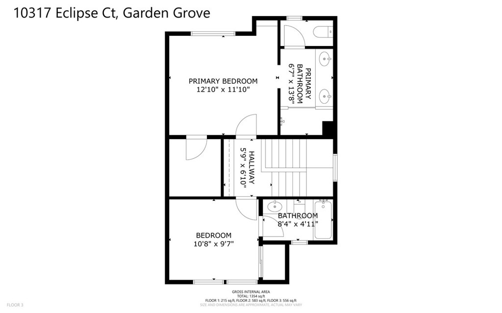 3rd floor layout - 10317 Eclipse Court, Garden Grove CA 92840 - photo 38