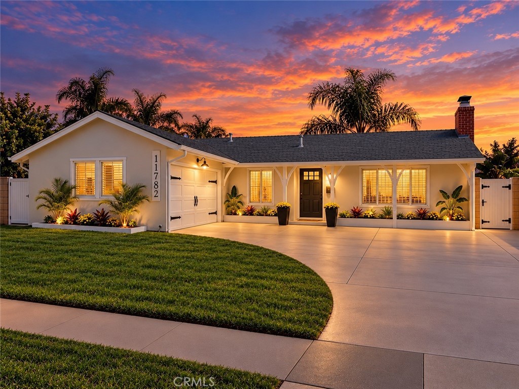 Exterior Front View- AI-Enhanced Twilight Photo - 11782 Jasper Street, Garden Grove CA 92845 - photo 2