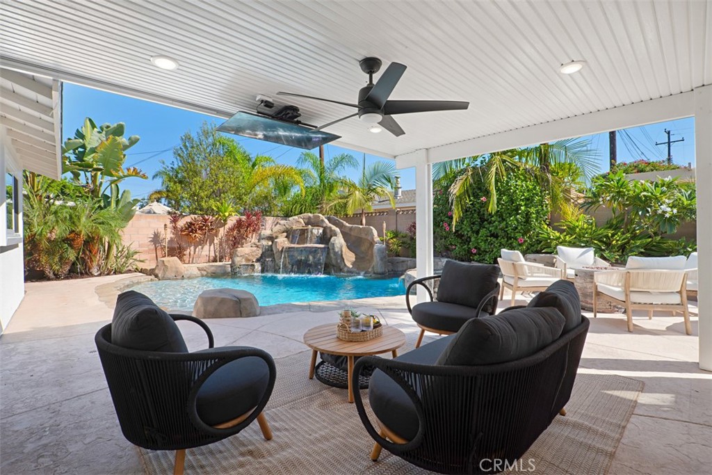 Covered Back Patio with dropdown TV, Can Lights and Fan - 11782 Jasper Street, Garden Grove CA 92845 - photo 39