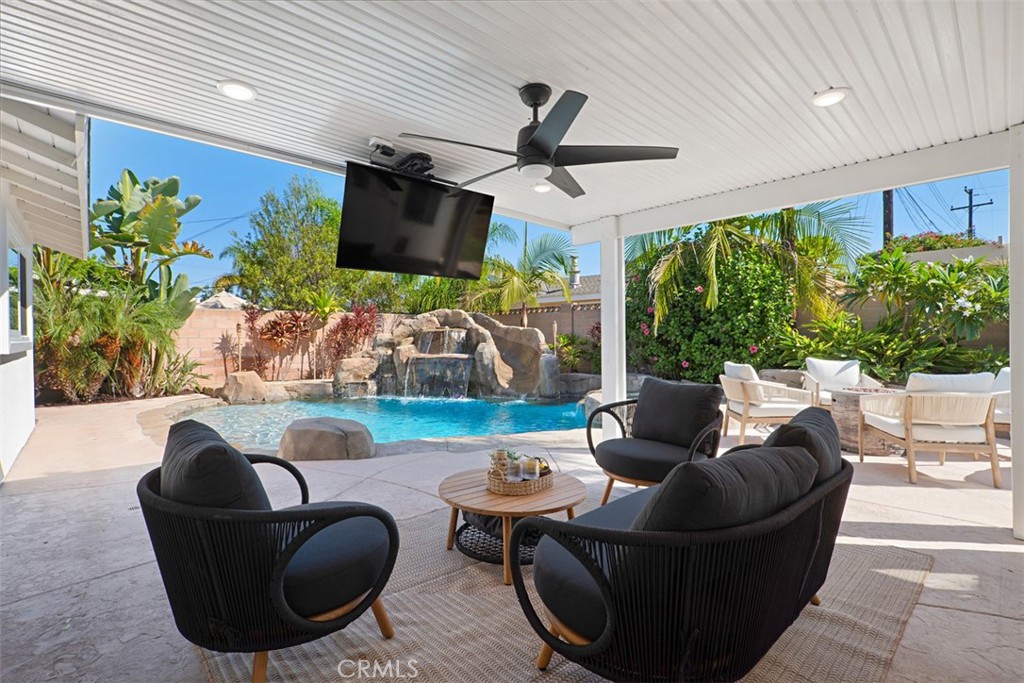 Covered Back Patio with dropdown TV, Can Lights and Fan - 11782 Jasper Street, Garden Grove CA 92845 - photo 40
