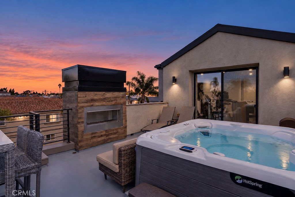 Front Roof Deck with Spa and Fireplace - 1022 Huntington, Huntington Beach CA 92648 - photo 6
