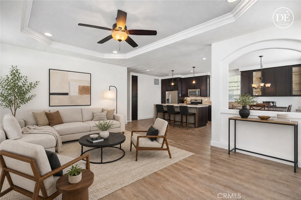 Digitally Staged Front Room - 19361 Brookhurst St. #84, Huntington Beach CA 92646 - photo 1