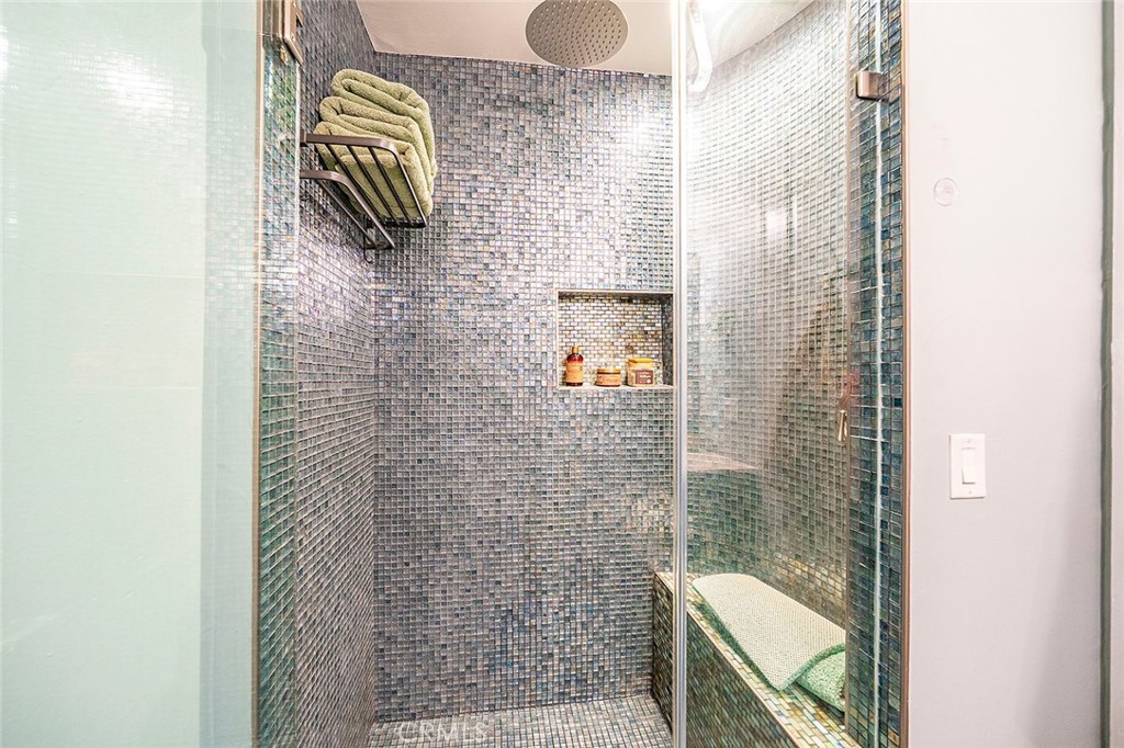 Downstairs Bath with Mosaic tile & Rainshower - 4742 Wentworth, Huntington Beach CA 92649 - photo 12