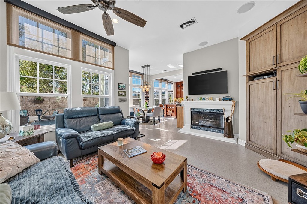 Family Room with Custom Built-in Media Center - 4742 Wentworth, Huntington Beach CA 92649 - photo 16