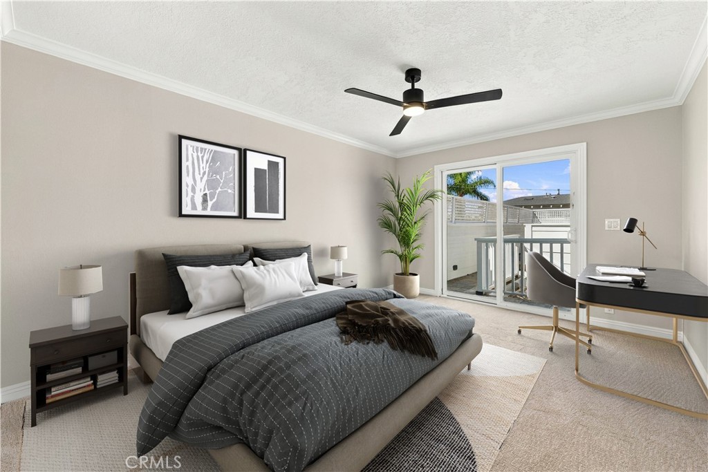 Virtually staged third bedroom illustrates another comfortable bedroom layout. Photo has been virtually staged to illust - 803 Frankfort Avenue, Huntington Beach CA 92648 - photo 46