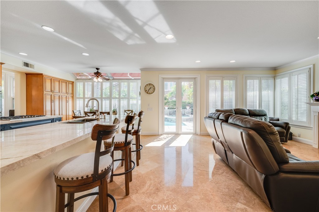 Large Breakfast Bar and Custom Security Double Doors to the Backyard - 9332 Power, Huntington Beach CA 92646 - photo 18