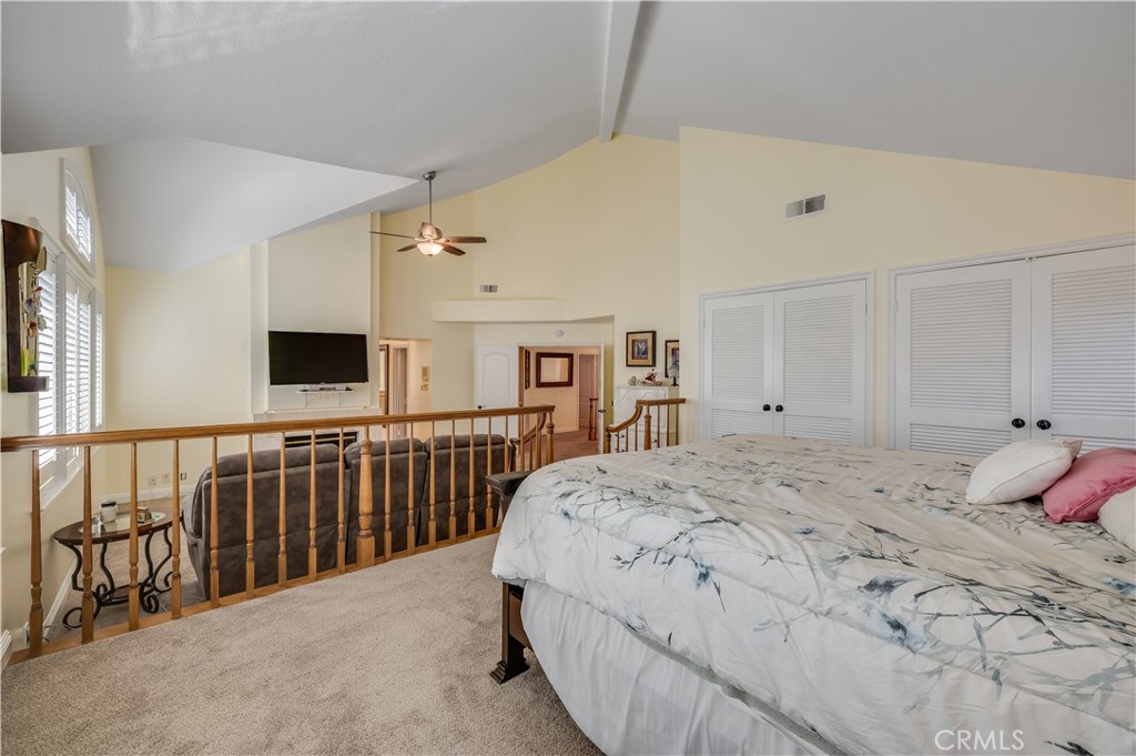 Primary Bedroom with Vaulted Ceilings and Large Sitting Area - 9332 Power, Huntington Beach CA 92646 - photo 30