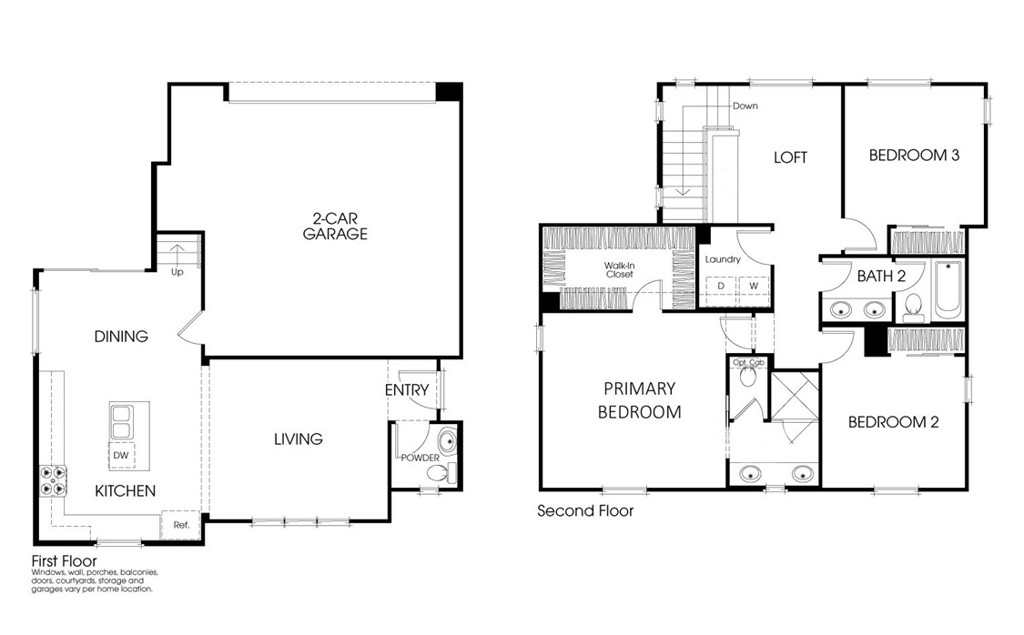 Floor plan for 104 Strawberry Grove is the reverse of this sample (i.e., the Powder is on the left after entering front - 104 Strawberry Grove, Irvine CA 92620 - photo 16