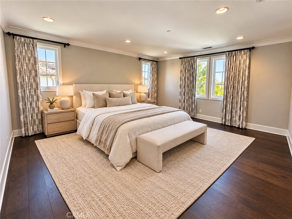 AI staged master bedroom - 109 Heather Mist, Irvine CA 92618 - photo 8