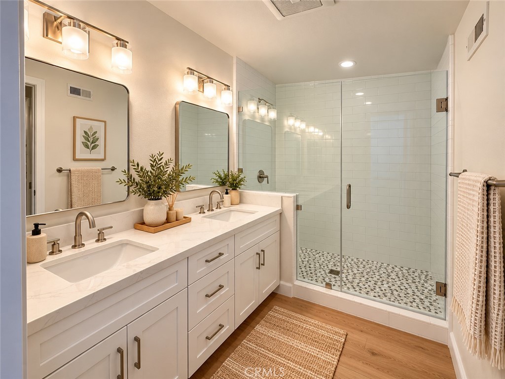 Virtually staged primary bathroom - 12 Springwater, Irvine CA 92604 - photo 16